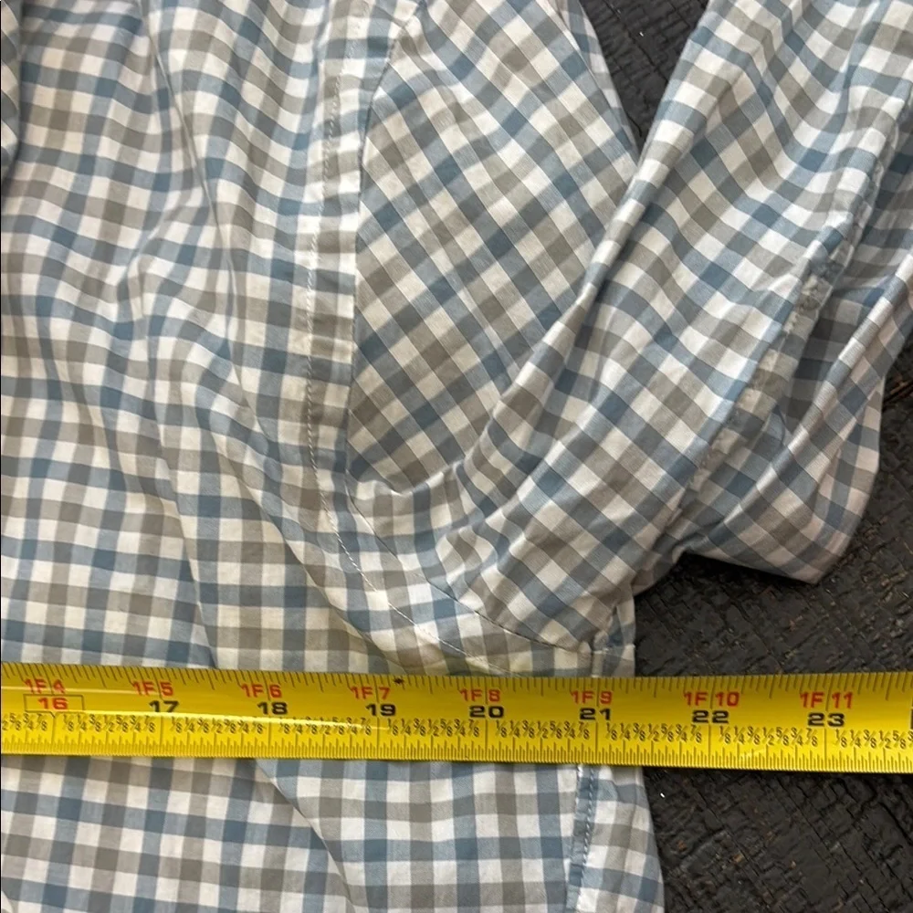 J. Crew Ludlow 120’s 2 PLY Gingham Blue Grey Long Sleeve Button Down Shirt L